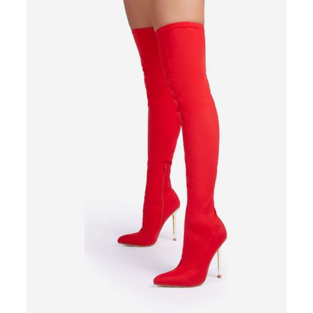 EGO Red Over the Knee Boots